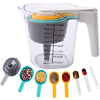 Los mejores  - PopHMN Set de Tazas y cucharas medidoras- Tazas de medir Taza medidora de 1000 ml con 1 embudo y 6 cucharas medidoras…